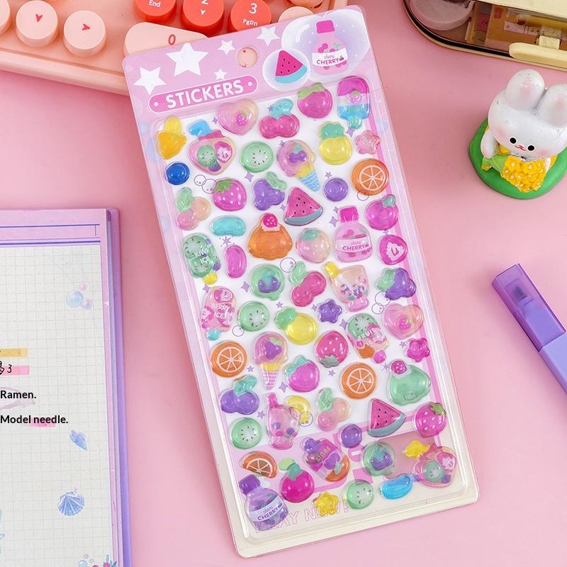 Fun Fashion 3D Relief Stickers Creative Cartoon Animals Cute Aesthetic Stickers Diy Phone Case Journal Decoration Stickers