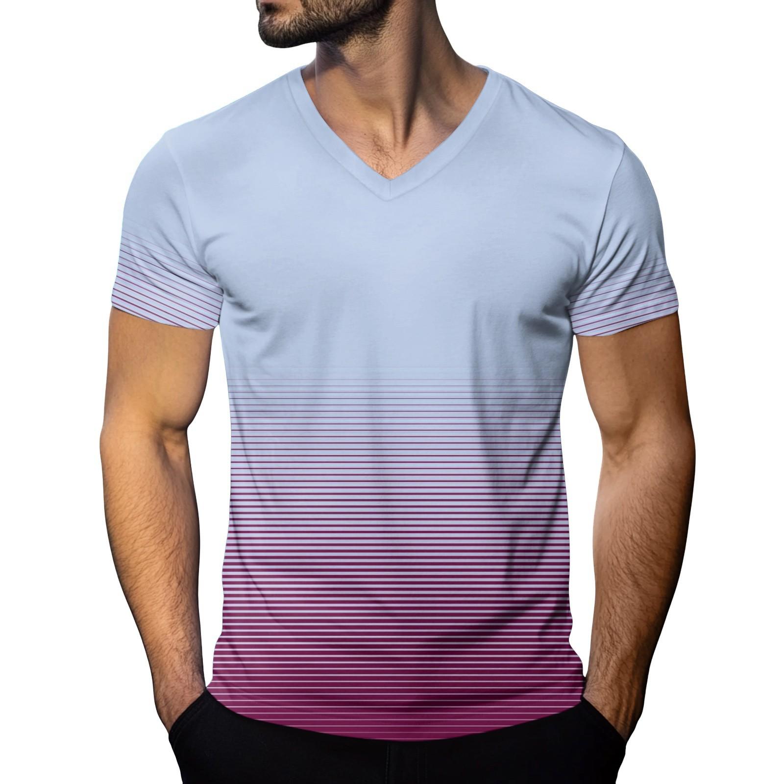 Мужская модная футболка с коротким рукавом и V-образным вырезом XL 1269₽