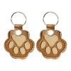 Faux Leather Pet Memorial Keychain Paw Shaped Keepsake Key Chain Easy to Use Pet Hair Storage Bag Key Holder