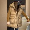 Damen Winter Daunen Baumwolle Weste Jacke Damen Dick Warm Weste Ärmellos Weste Mantel Damen Mit Kapuze Oberbekleidung Weste Mantel