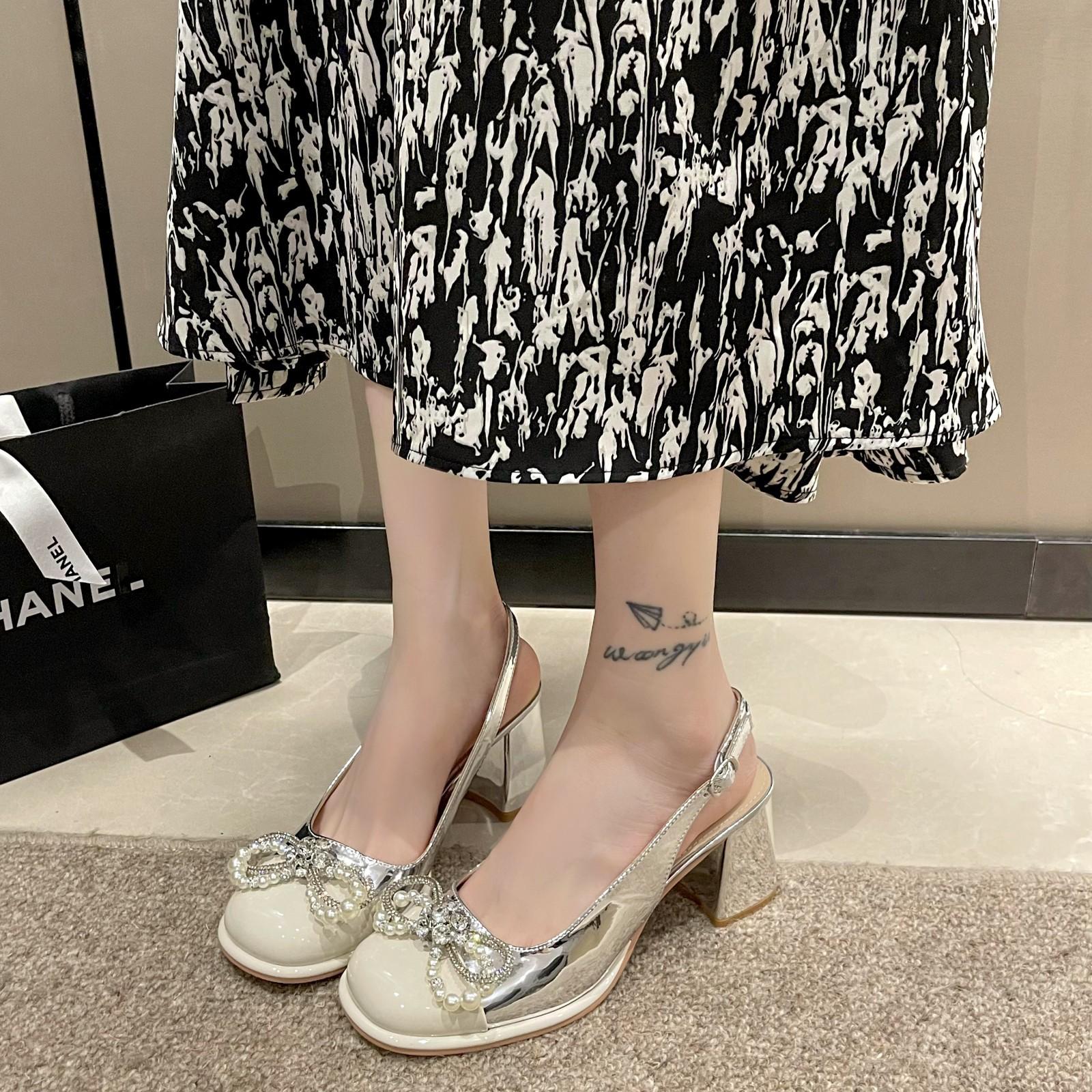 

Silver temperament high-heeled sandals women s 2025 summer new light mouth fashion high-end bag head sandals 40 срібний