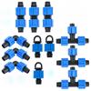12pcs PE Drip Irrigation Tubing Connector Kit Garden Hose End Caps Straight Elbow T-Shape Dual-Lock Connector Garden Accessories