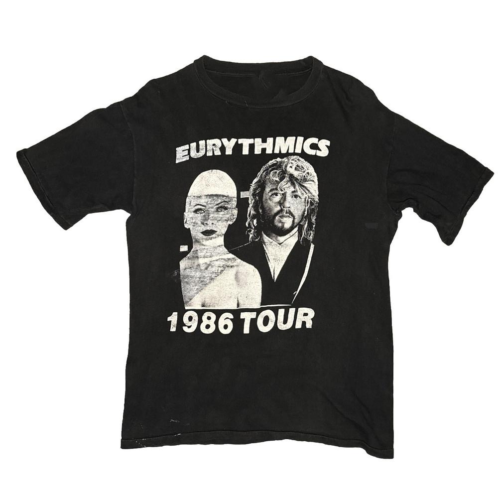 VTG 1986 Eurythmics Revenge Tour T Shirt Black All  Size AR1419 Unisex T-Shirt XL