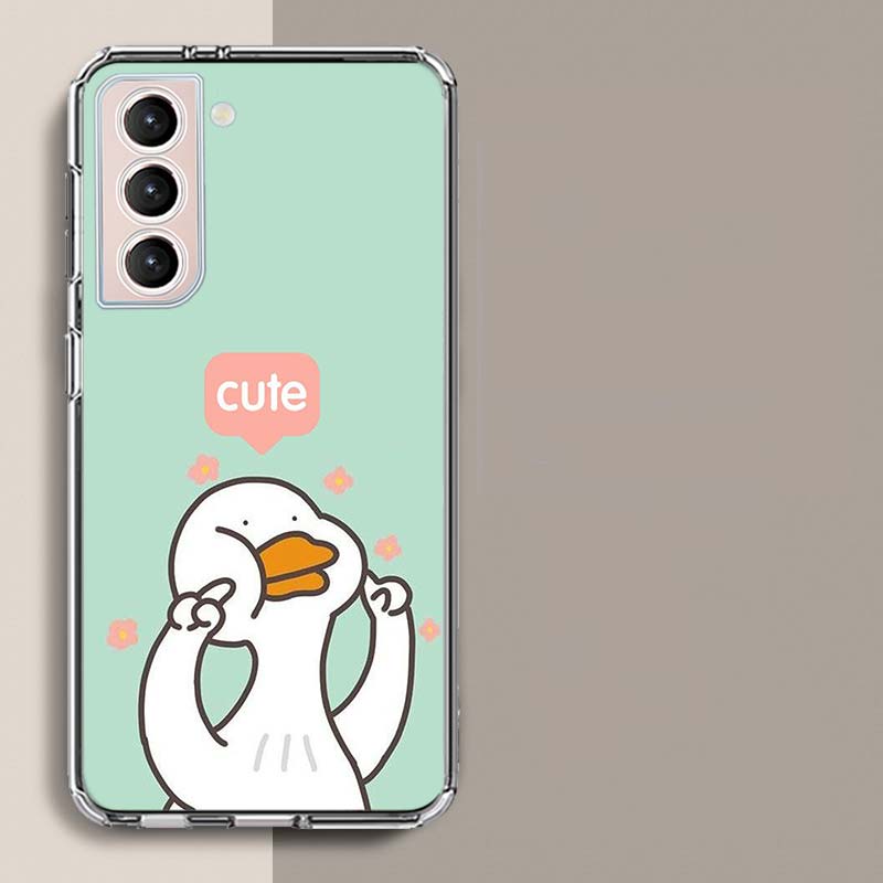 

Cute Cartoon Duck Phone Case For Samsung Galaxy S25 Edge S24 S23 FE S21 S20 S10 Plus S22 S26 Ultra Cover Clear Cases TPU Capa Sh Samsung S24 Plus
