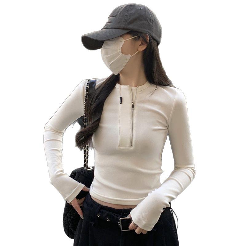 Polyester American Swagger Fierce Sister Half-Zip Cropped Women's Autumn/Winter Base Layer Shirt