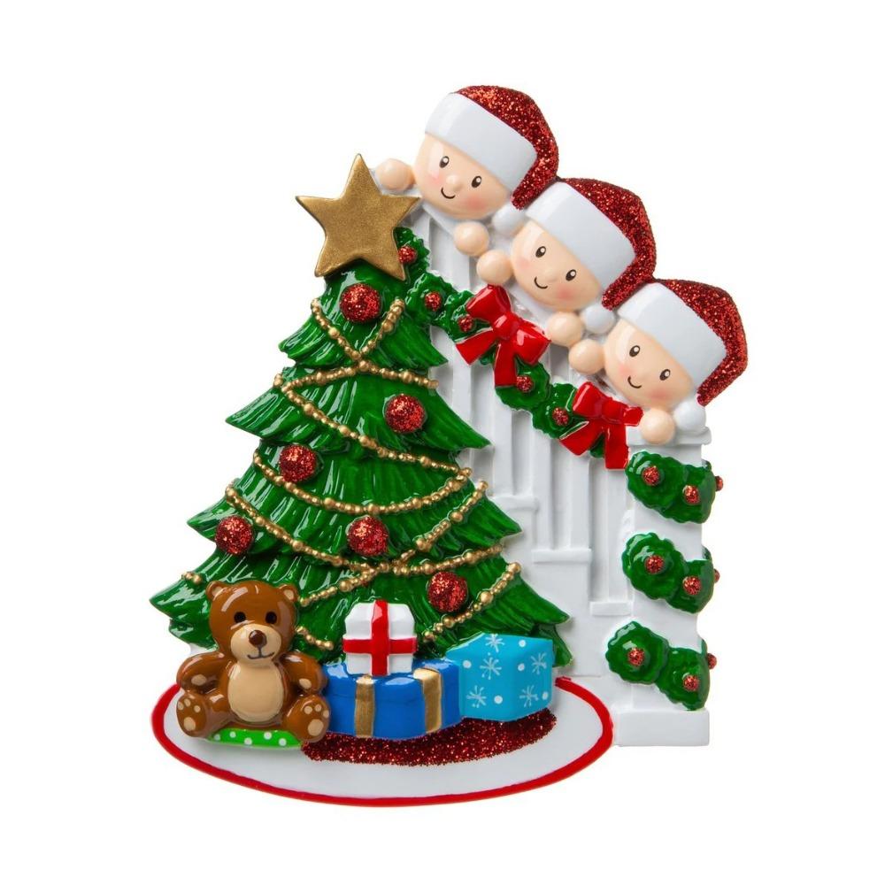 Resin Family Christmas Ornament Decorative DIY Name Pendants Christmas Tree Ornaments  Christmas