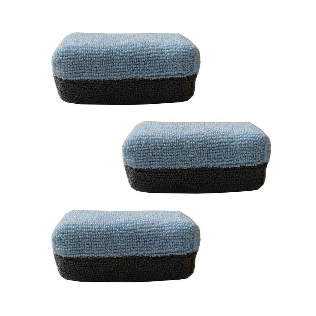 3 szt. dwustronnych gąbek z mikrofibry, nie rysujących, do aplikacji, zestaw podkładek do czyszczenia samochodu do woskowania i powłoki ceramicznej