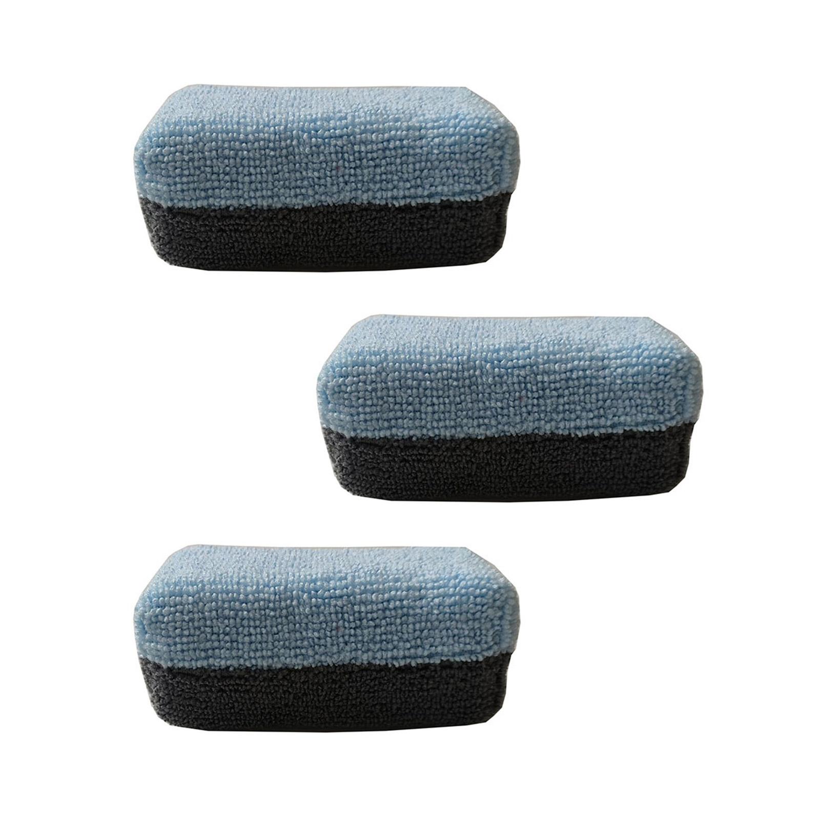 

3 шт. двухсторонних губок из микрофибры для удаления царапин, набор автомобильных чистящих подушечек для нанесения воска и керамического покрытия синий