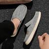 Fashion Summer Men Slippers Classic Outdoor Slip-on Canvas Shoes Men Light Breathable Flat Loafers Soft Indoor Home Casual Slippers 47