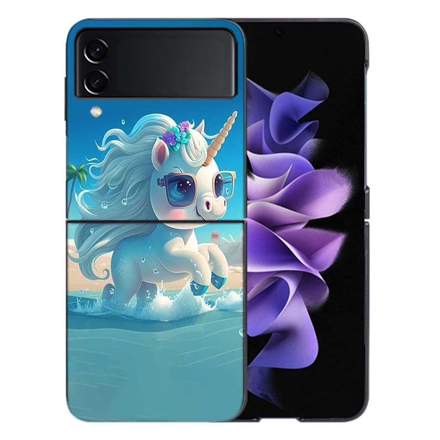 

Cute Baby Unicorn For Samsung Galaxy Z Flip 5 4 3 Case Shockproof Hard Cover Phone Z Flip 6 7 5G Z Flip 5 4 5G TPU PC Hard Coq Galaxy Z Flip 5 5G