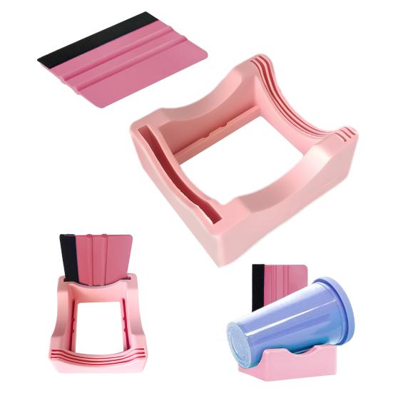 Silicone Cup Holder for Crafts Apply Vinyl Decals Easily Small Stand DIY Cup Decoration Kit for Bottles Mugs Glasses