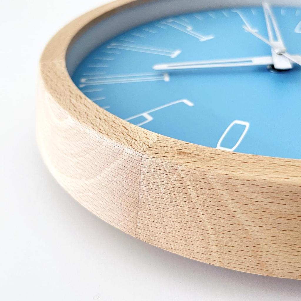 KATOMOKU Muku Clock 21 Light Blue Wall Clock with Continuous Second Hand Radio km-141LBRCS 278mm (SKP Clock)