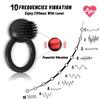 Male Vibrating Ring USB Charging 10 Frequency Black Elastic Design Long-lasting Enhance Happiness Silicone Vibrating Penis Lock Ring for Couple