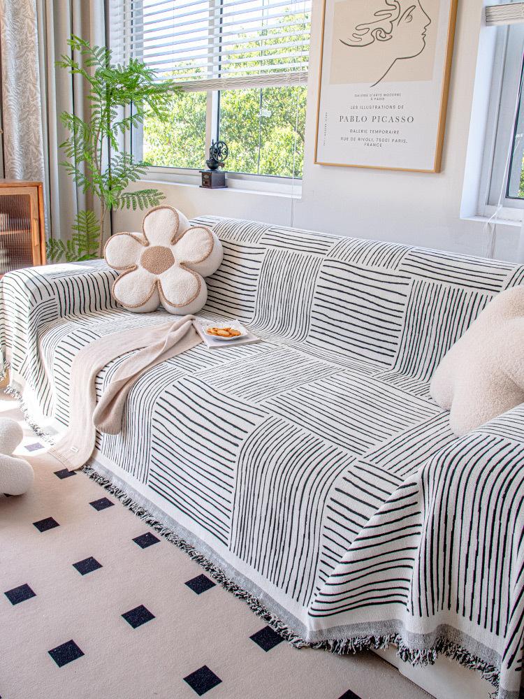 

Скандинавское одеяло с кисточками, полный четырехсезонный хлопковый чехол для дивана, полотенце, защита от пыли и царапин, чехлы для дивана, одеяло, ковер 180x130