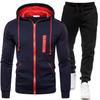Chándal de moda para hombre, sudaderas con capucha, trajes lisos, sudaderas para hombre + pantalones deportivos con cordón, conjuntos de ropa deportiva holgada para el tiempo libre, invierno