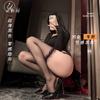Sexy Stockings Over the Knee Lace Pure Desire Black Silk Thin Transparent Vertical Line Sex Stockings A