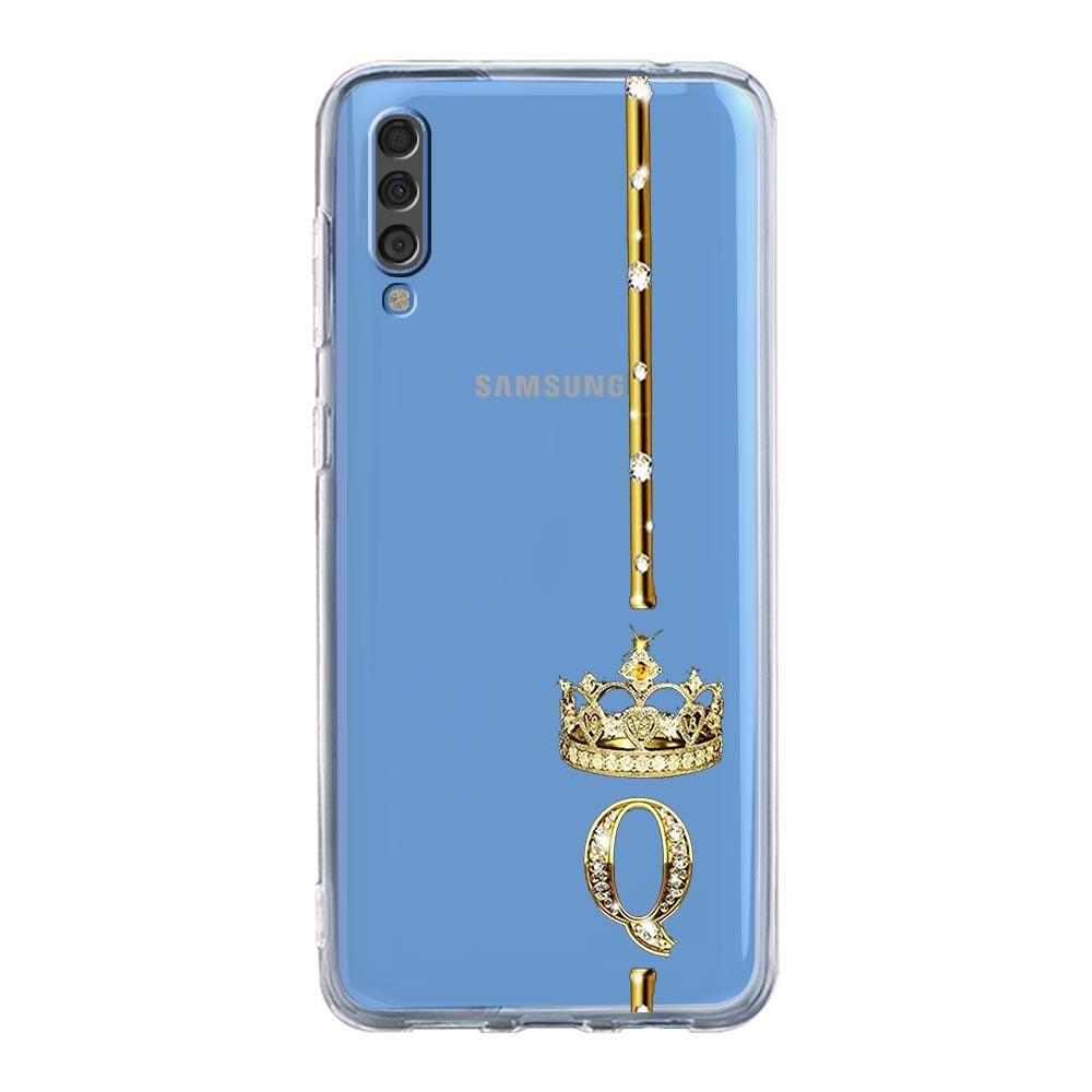 Phone Case For Samsung A14 5G A12 A22 A32 A34 A42 A52 A54 A50 A70 A72 A40 A20E A10S A20S A02S A04S Cover Diamond Crown Letters
