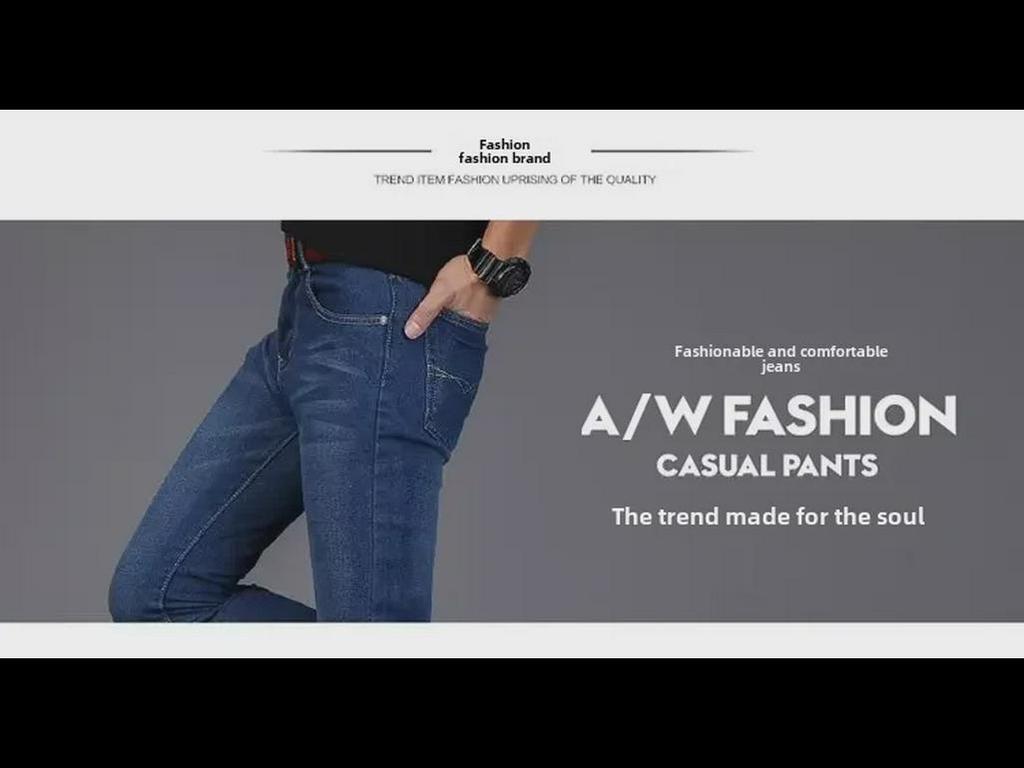 Męskie jeansy typu slim fit w koreańskim stylu casual - modne spodnie na wiosnę i jesień
