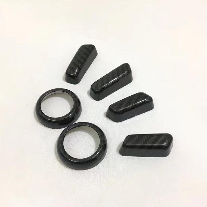 

6 шт. подходят для Polestar 2 2022 2023 2024 аксессуары ABS карбоновый переключатель положения сиденья крышка автомобиля отделка ABS Carbon