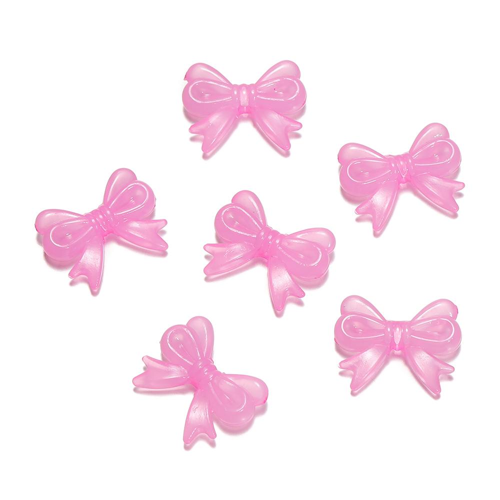 30Pcs/Lot 14x18mm Bowknot Transparent Bow Spacer Beads Earrings Making Charm Pendants for Necklace Jewelry Making Accessories