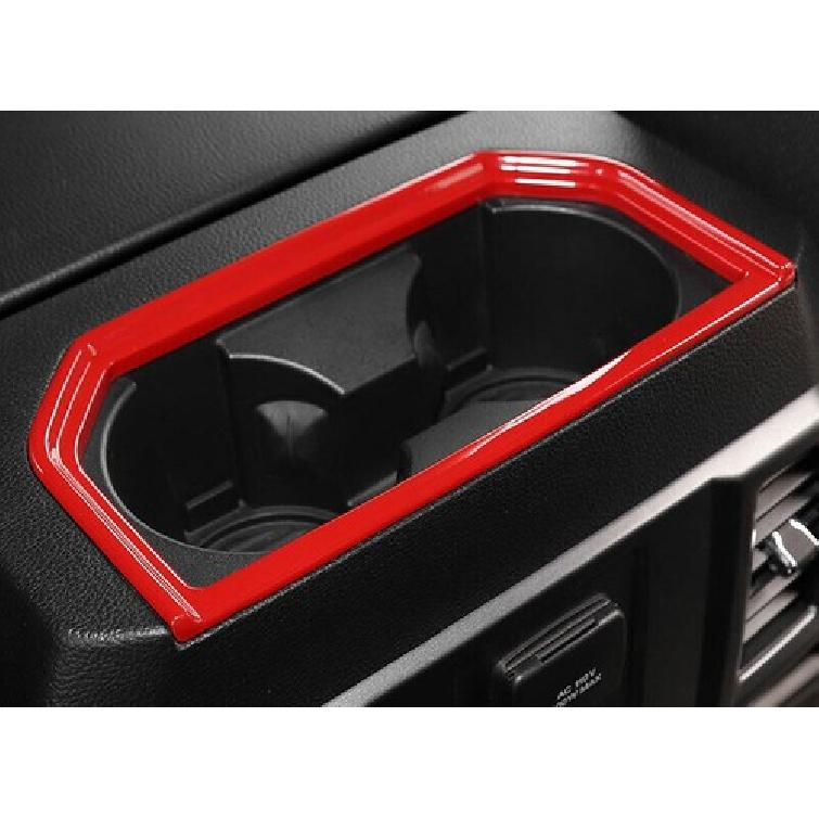 Rear Seat Armrest Water Cup Panel 1* For Ford F150 F-150 2015-19- Bright Red