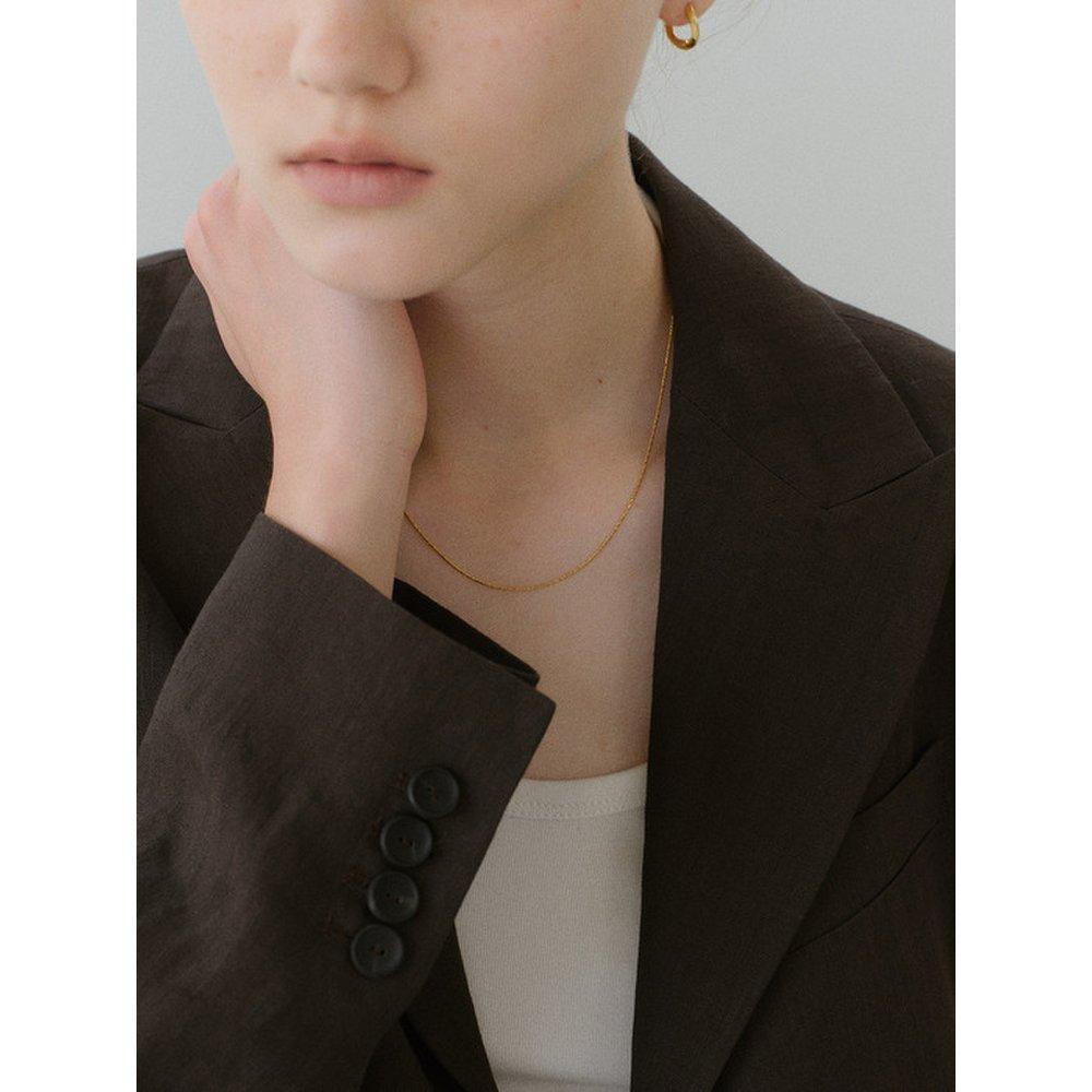 [White Gold] Glitter Line Necklace