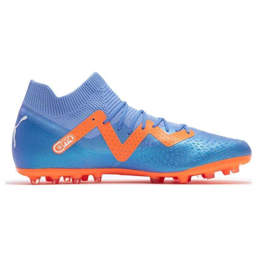 Puma Future Pro Round Toe Lace-Up MG (Rubber Short Studs) Fabric Soccer Shoes Men Soccer Shoes Blue Orange 107173-01