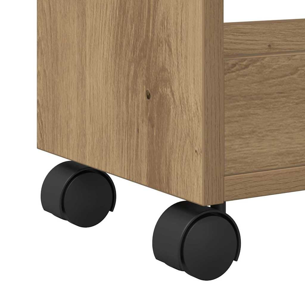 Cabinet with Wheels Artisan Oak 60 x 22 x 79 cm