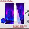 2D flat printing 2pcs Drapes Cyberpunk Cityscape Neon Glow Digital Printed Polyester Drapes Festive Wall Decor for Booths Studio