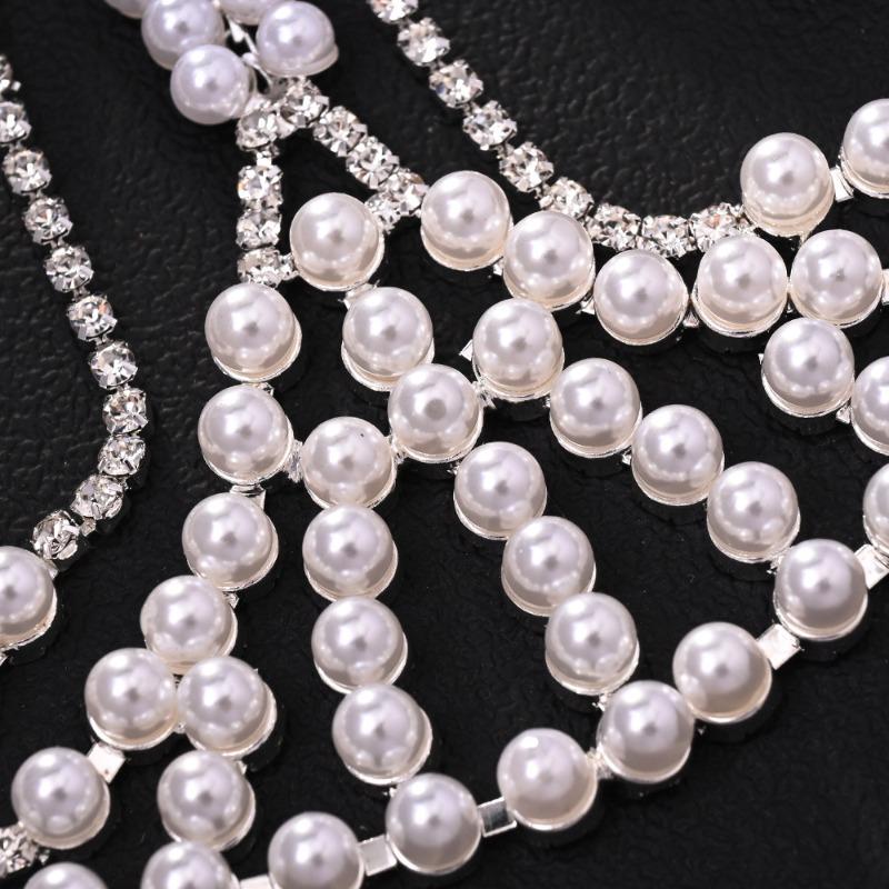 European and American Exaggerated Rhinestone Mask Personality Advanced Sense Pearl Mask Ball Mask