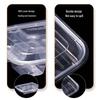 BOUSSAC Disposable 4-Compartment Plastic Lunch Box with Lid (150 Sets, 1000ml)