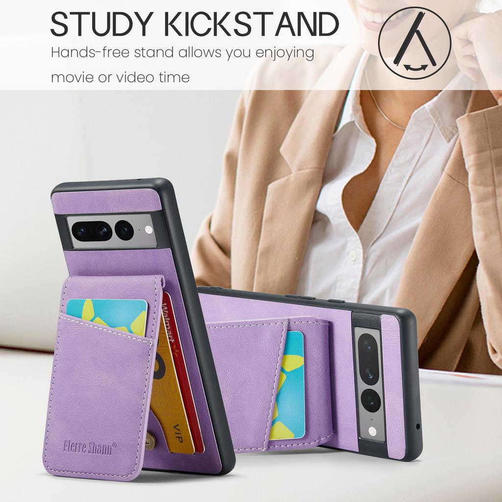 For Google Pixel 7 Pro 5G RFID Blocking Cell Phone Case Card Slots PU+TPU Cover