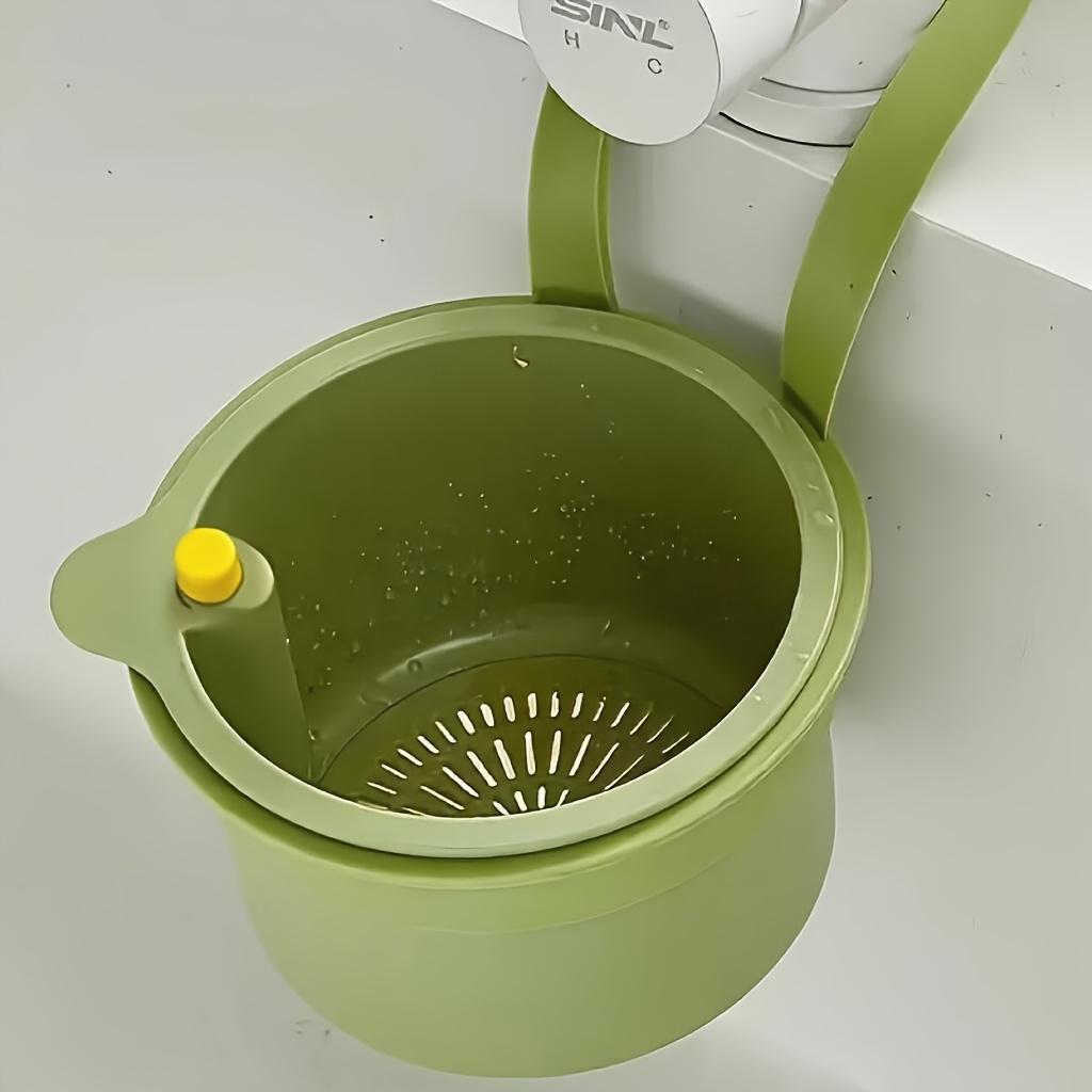 

Sink and Food Waste Disposal System Similar To Kitchen Strainer Features Hanging Design Automatic Drain and Storage Basket зелёный