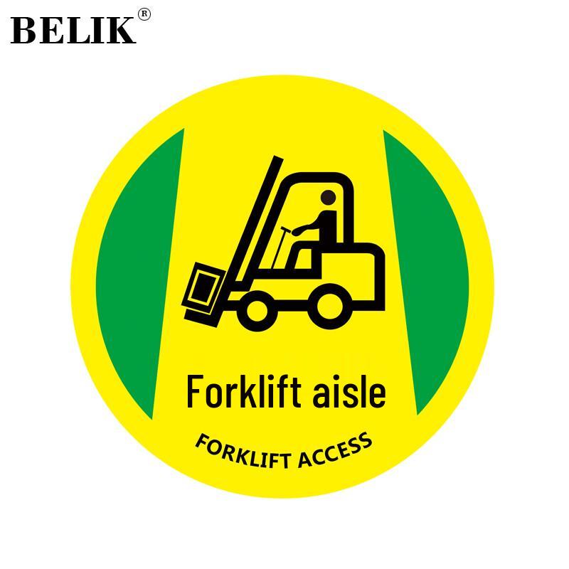 BELIK Round Forklift Channel Warning Floor Sticker Diameter 40CM