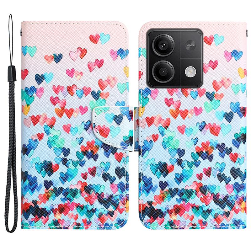 For Xiaomi Redmi Note 13 5G Case PU Leather Magnetic Clasp Pattern Printing Phone Cover