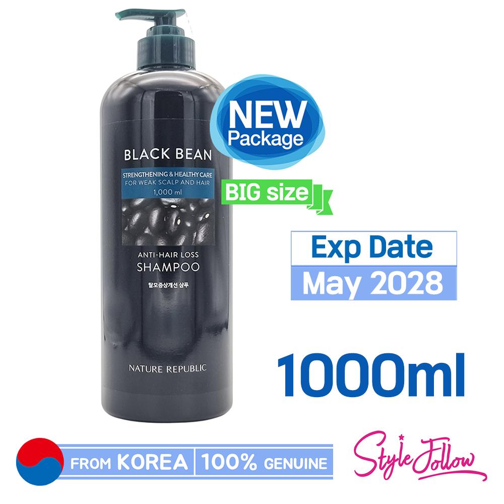 Nature Republic Black Bean Anti Hårtap Shampoo 1000ml (STOR størrelse)