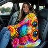 Colorful Owl Floral Fleece Blanket Cozy Bedroom Decor Soft Throw Blanket Animal Art Home Decoration Gift for Kids and Adults