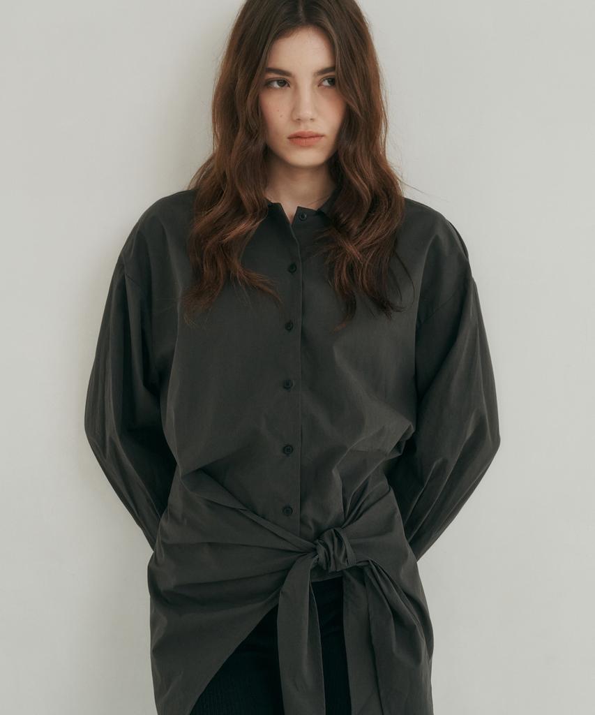 LOSSYROW Muse Wrap Shirt Charcoal