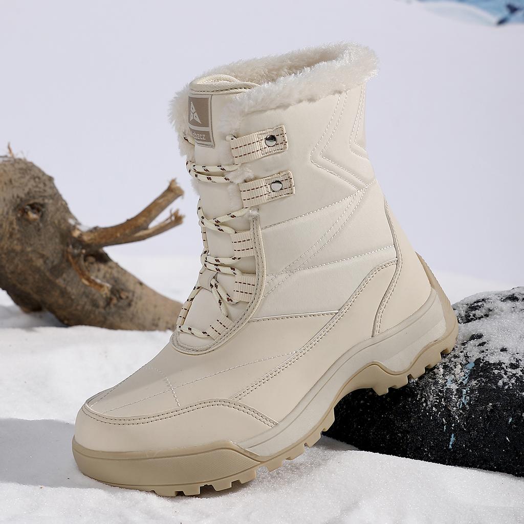TUINANLE Womens Winter Warm Snow Boots Anti-Slip Faux Fur Lined Ankle Booties Shoes Comfortable Plush Lined Mid Calf Boot for Women