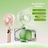 Portable Handheld Mini Fan Foldable Neck Hanging Fans 5 Speed Usb Rechargeable Fan With Phone Stand And Display Screen