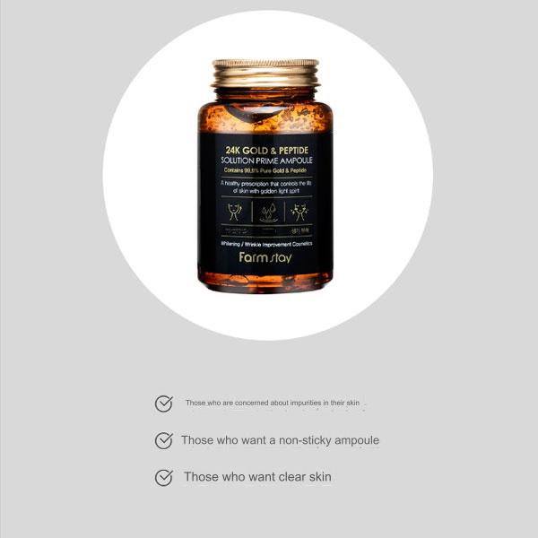 Farmstay 24K Gold Peptide Solution Prime Ampulle 250ml