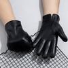 Men's Simple Sheepskin Gloves Thick and Warm Winter Cycling Genuine Leather Gloves  Fashion Clothing Gloves