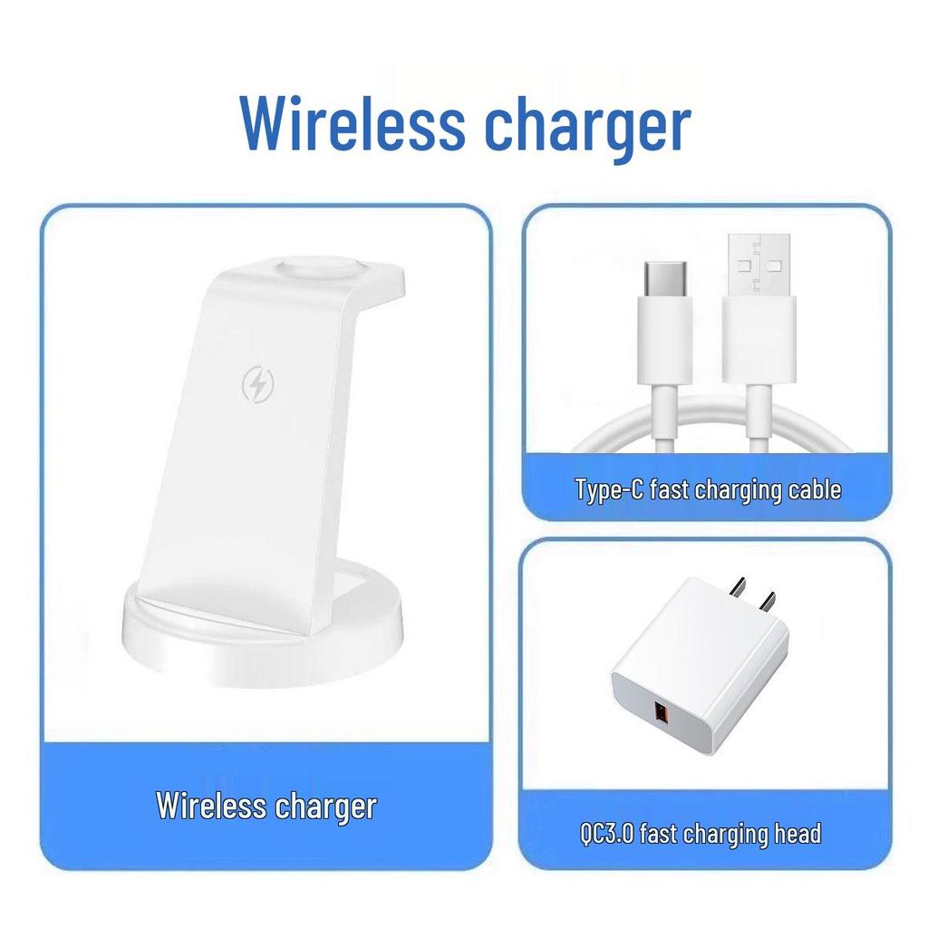 3-in-1 Wireless Charging Station for Apple, Huawei, Xiaomi Devices, Watches, and Earphones