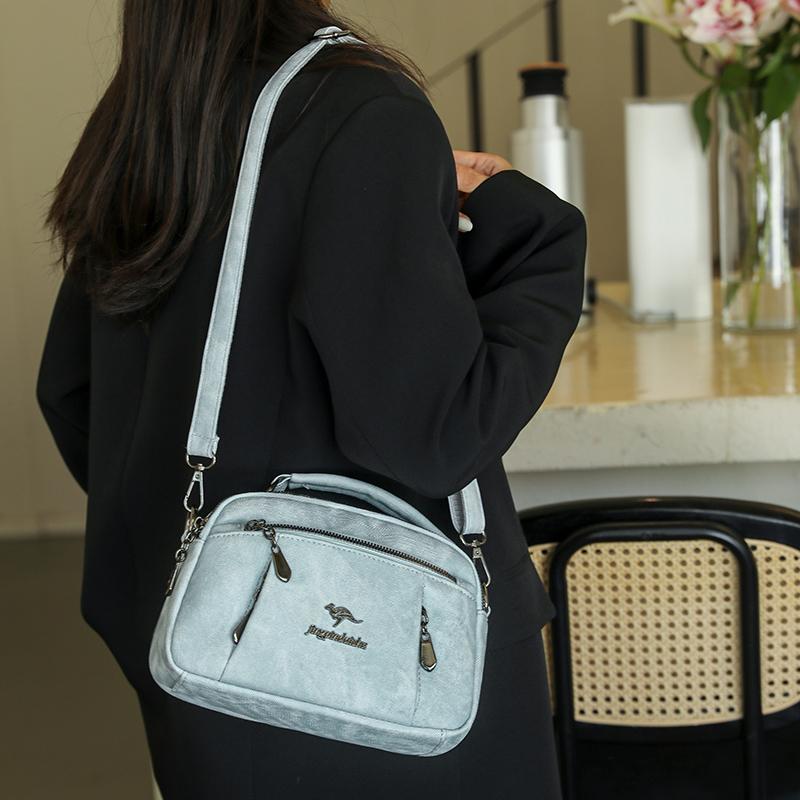 Damska Mała Kwadratowa Torebka Miękka Skórzana Torebka Ręczna Torba na Ramię dla Mamy Średniego Wieku Torba Crossbody