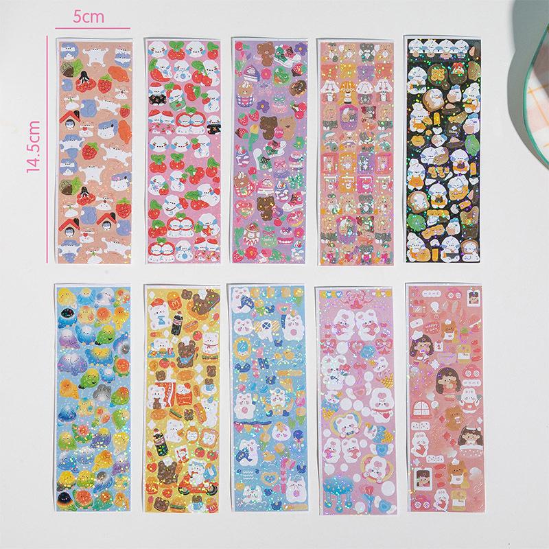 

10 шт. наклеек в упаковке Kawaii Laser Cute Stickers Diy Korean Stickers Laptop Scrapbook Decal Top Sticker