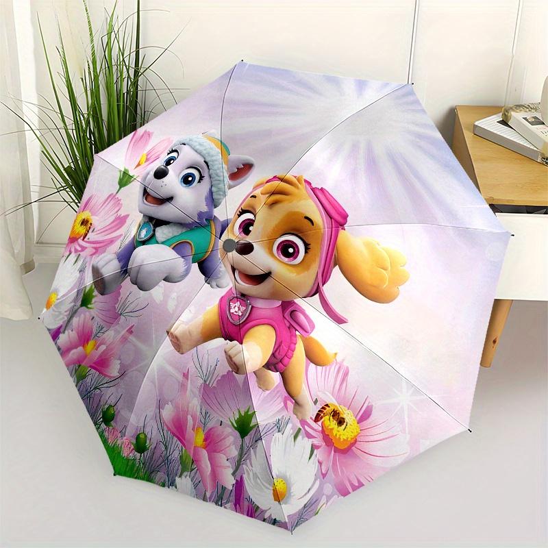 

Paw Patrol: Everest & Skye Flying Through Flowers Round Sticker Umbrella, Cute Umbrella with Cute Design, Portable 3-Fold Compact Umbrella for Men & W