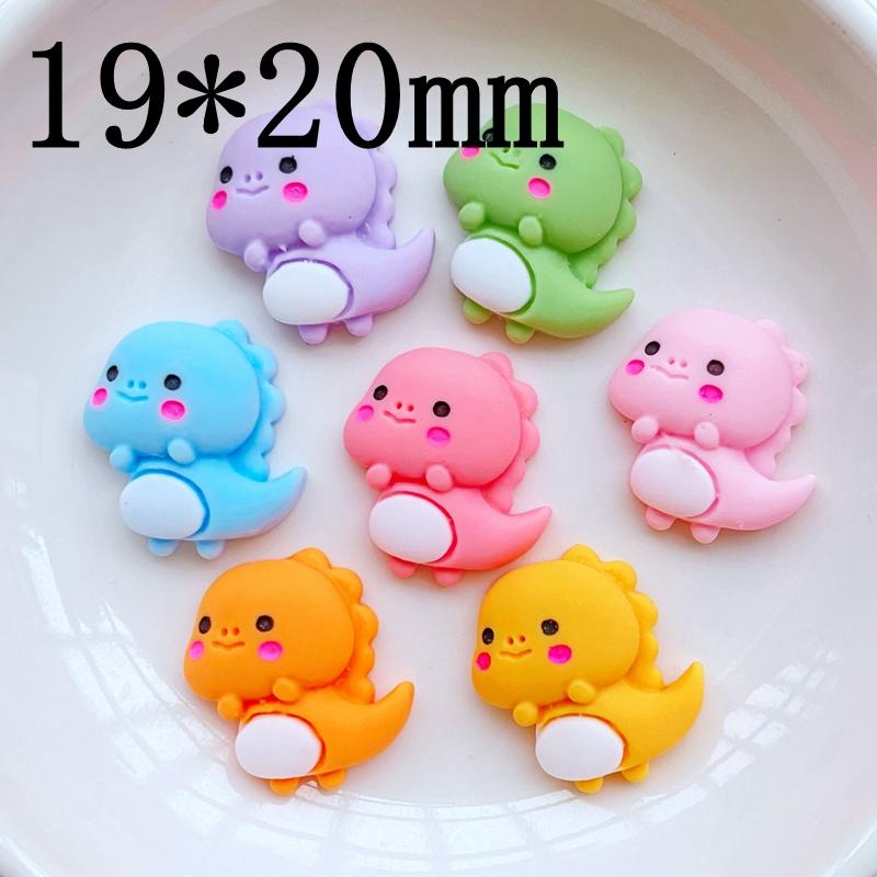 

20Pcs New Cute Mini 19*20mm Cartoon Little Dinosaurl Flat Back Resin Scrapbooking DIY Jewelry Craft Decoration Access