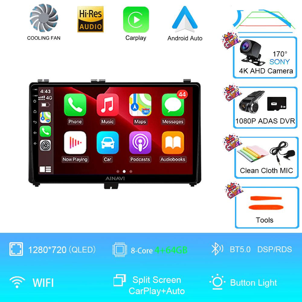 9" Android 14 Car Radio For Toyota Prius V Plus Alpha 2012 2013 2014 2015 Stereo Player GPS Navigation Carplay Auto LHD RHD DVD