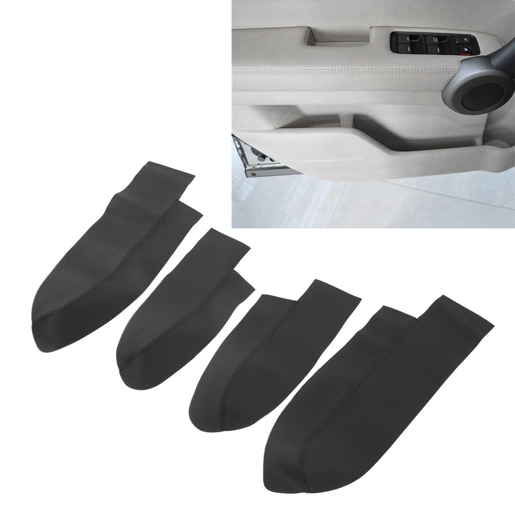 4Pcs/Set Car Front Rr Door Panel Armrest Cover Microfiber Lther Replacement for CRV 20072011