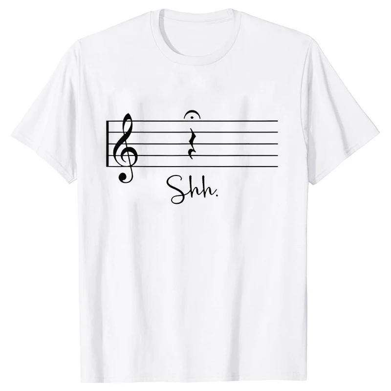 Funny Music Notes T Shirts Men Graphic Tops Streetwear Short Sleeve Tees Oversized Harajuku Teacher Gift T-shirt Mens Clothing